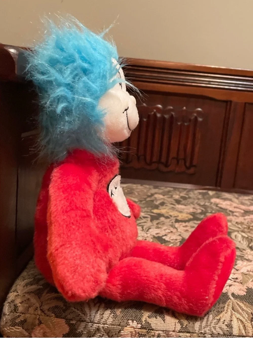 Red Thing 2 Plush Toy with Blue Hair - Kids Toy